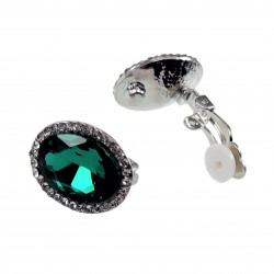 Clip-on Oorbellen Oorclips Groene Zirkoniasteen Ovale Oorbellen Dames