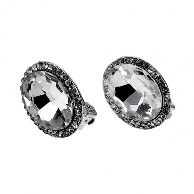 Clip-on Oorbellen Oorclips Heldere Zirkoniasteen Ovale Oorbellen Dames Clip-on Oorbellen Oorclips Heldere Zirkoniasteen Ovale Oorbellen Dames