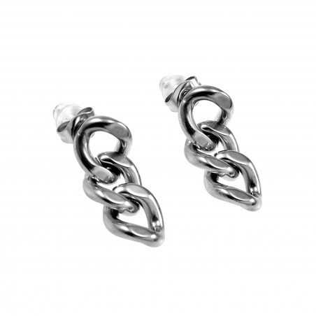 Schakels Oorbellen Dames Gepolijst RVS Lange Oorbellen Cubaanse Stijl