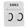∅16mm x 2mm Oorringen Unisex - Zwarte PVD-coating RVS Zwarte Oorbellen
