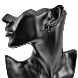 ∅16mm x 2mm Oorringen Unisex - Zwarte PVD-coating RVS Zwarte Oorbellen