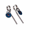 Oorbellen Dames - Gepolijst RVS - ∅13mm Oorringen met Drei Hangers