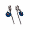Oorbellen Dames - Gepolijst RVS - ∅13mm Oorringen met Drei Hangers