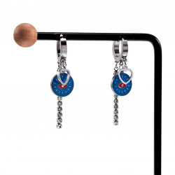 Oorbellen Dames - Gepolijst RVS - ∅13mm Oorringen met Drei Hangers