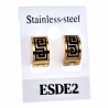 ∅13mm x 7mm Oorringen Unisex Verguld RVS Oorbellen met Grieks Details
