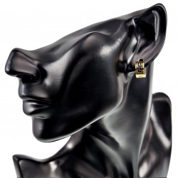 ∅13mm x 7mm Oorringen Unisex Verguld RVS Oorbellen met Grieks Details