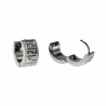 ∅13mm Oorringen Unisex - Geborsteld RVS - Oorbellen met Grieks Details