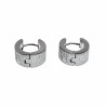 ∅13mm Oorringen Unisex - Geborsteld RVS - Oorbellen met Grieks Details
