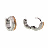 ∅13mm x 4mm Oorbellen Unisex - Zand Design - Zilver-Goud Kleur RVS - Bicolor Oorringen