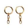 ∅16mm Oorringen Dames - Verguld RVS - Oorbellen met Ketting-Hanger
