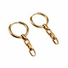 ∅16mm Oorringen Dames - Verguld RVS - Oorbellen met Ketting-Hanger