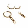 ∅16mm Oorringen Dames - Verguld RVS - Oorbellen met Ketting-Hanger