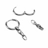 ∅16mm Oorringen Dames - Gepolijst RVS - Oorbellen met Ketting-Hanger
