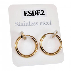 ∅18mm Clip Oorringen Dames - Heren - Verguld RVS - Fake Oorbellen - Geen Gaatje Nodig