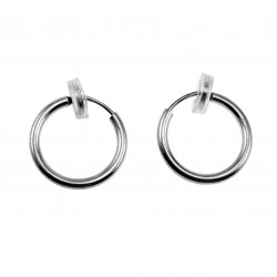 ∅18mm Clip Oorringen Unisex - Gepolijst RVS - Fake Oorbellen