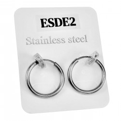 ∅18mm Clip Oorringen Unisex - Gepolijst RVS - Fake Oorbellen