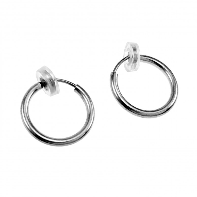 ∅18mm Clip Oorringen Unisex - Gepolijst RVS - Fake Oorbellen ∅18mm Clip Oorringen Unisex - Gepolijst RVS - Fake Oorbellen