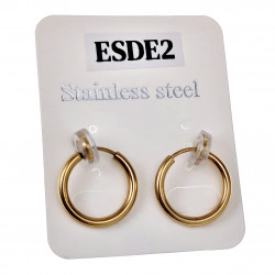 ∅16mm Clip Oorringen Unisex - Verguld RVS - Fake Oorbellen