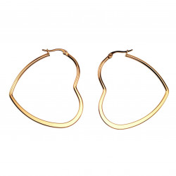 ∅50mm Oorbellen Dames - Verguld RVS - Hart Oorringen