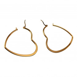 ∅50mm Oorbellen Dames - Verguld RVS - Hart Oorringen