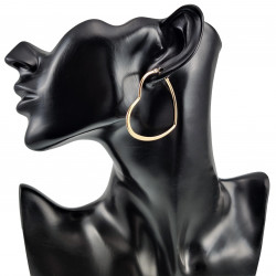 ∅50mm Oorbellen Dames - Verguld RVS - Hart Oorringen