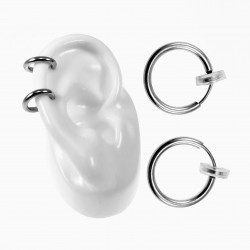 ∅18mm Clip Oorringen Unisex - Gepolijst RVS - Fake Oorbellen
