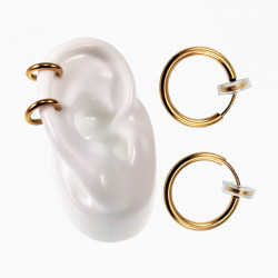 ∅18mm Clip Oorringen Dames - Heren - Verguld RVS - Fake Oorbellen - Geen Gaatje Nodig