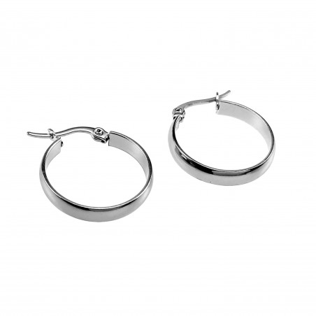 ∅22mm x 4mm Oorbellen Dames - Gepolijs RVS - Oorringen
