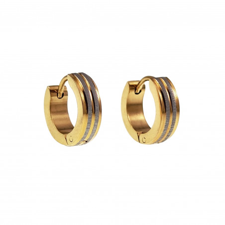 ∅13mm x 4mm Oorringen Unisex - Verguld RVS - Bicolor Oorbellen