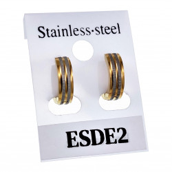 ∅13mm x 4mm Oorringen Unisex - Verguld RVS - Bicolor Oorbellen