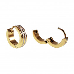 ∅13mm x 4mm Oorringen Unisex - Verguld RVS - Bicolor Oorbellen