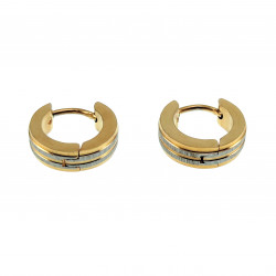 ∅13mm x 4mm Oorringen Unisex - Verguld RVS - Bicolor Oorbellen