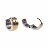 ∅13mm x 7mm Oorringen Unisex - Bicolor RVS - Brede Oorbellen