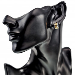 ∅13mm x 7mm Oorringen Unisex - Bicolor RVS - Brede Oorbellen