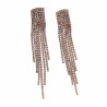 Clip-on Oorbellen - 99mm Lang - Roségouden Oorclips met Zirkoniasteen
