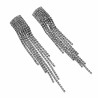 Clip-on Oorbellen - 99mm Lang - Zilverkleur Oorclips met Zirkoniasteen