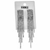 Clip-on Oorbellen - 99mm Lang - Zilverkleur Oorclips met Zirkoniasteen