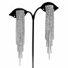Clip-on Oorbellen - 99mm Lang - Zilverkleur Oorclips met Zirkoniasteen