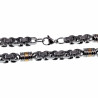 60cm Koningsketting Heren - Bicolor Staal Byzantijnse Schakelketting