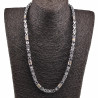 60cm Koningsketting Heren - Bicolor Staal Byzantijnse Schakelketting