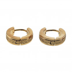 ∅13mm x 4mm Oorringen Unisex - Verguld RVS - Oorbellen met Zand-Design