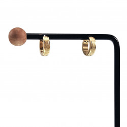 ∅13mm x 4mm Oorringen Unisex - Verguld RVS - Oorbellen met Zand-Design