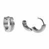 ∅13mm x 4mm Oorringen Unisex - Gepolijst RVS Oorbellen met Zand-Design