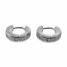 ∅13mm x 4mm Oorringen Unisex - Gepolijst RVS Oorbellen met Zand-Design