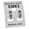 ∅13mm x 4mm Oorringen met Streep Unisex - Zand-Design - Gepolijst RVS