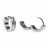 ∅13mm x 4mm Oorringen met Streep Unisex - Zand-Design - Gepolijst RVS