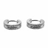 ∅13mm x 4mm Oorringen met Streep Unisex - Zand-Design - Gepolijst RVS