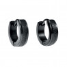 ∅13mm x 4mm Oorringen met Streep Unisex - Zand-Design - Gepolijst RVS