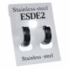 ∅13mm x 4mm Oorringen met Streep Unisex - Zand-Design - Gepolijst RVS