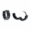 ∅13mm x 4mm Oorringen met Streep Unisex - Zand-Design - Gepolijst RVS